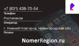 Кто звонил с 8314387054 - регион и оператор